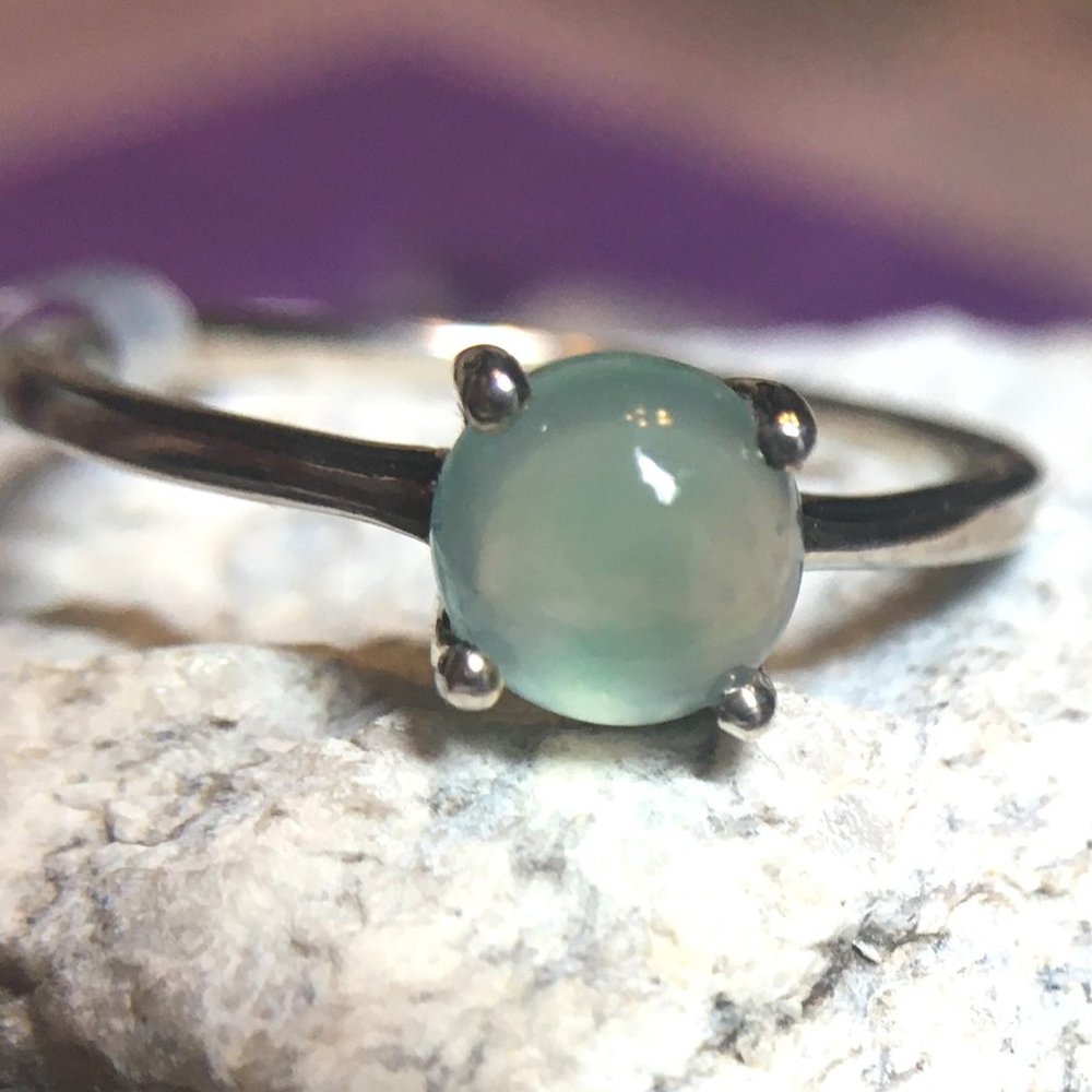 Aquaprase™ Sterling Silver Ring 6mm Genuine Gemstone Stamped .925
